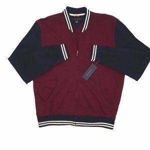 NEW Vintage Tommy Hilfiger Varsity Track Athletic Jacket!  Maroon & Navy  Knit